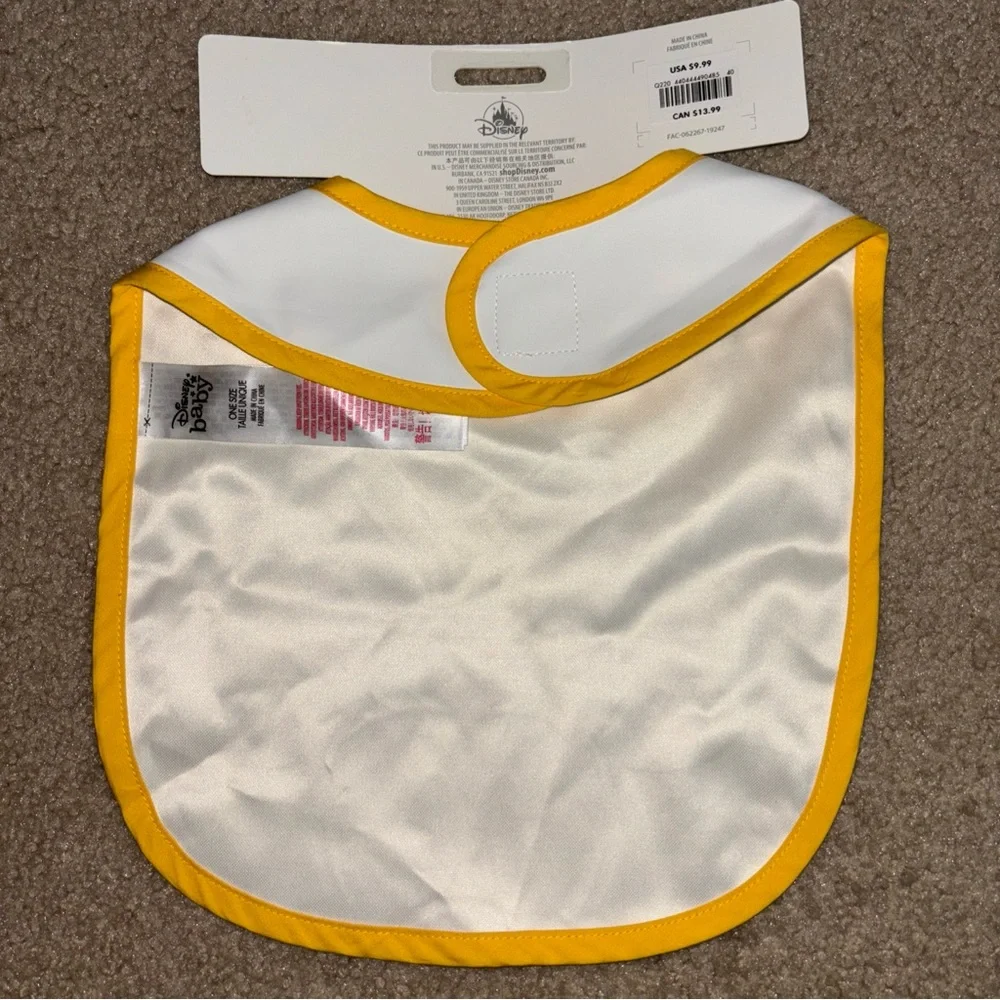 Disney Store Disney Baby Minnie Mouse Baby Bib, New with Tags, plastic, washable